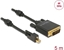 Picture of Delock Cable mini DisplayPort 1.2 male with screw > DVI male 4K 30 Hz Active 5 m black