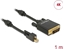 Изображение Delock Cable mini DisplayPort 1.2 male with screw > DVI male 4K Active black 1 m
