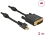 Attēls no Delock Cable mini DisplayPort 1.2 male with screw > DVI male 4K Active black 2 m