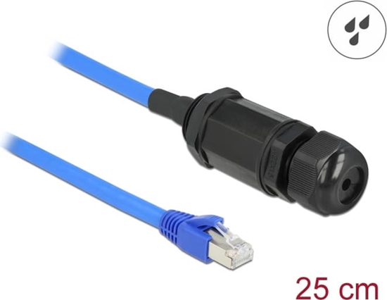 Picture of Delock Cable RJ45 plug to RJ45 jack Cat.6 waterproof with cable gland