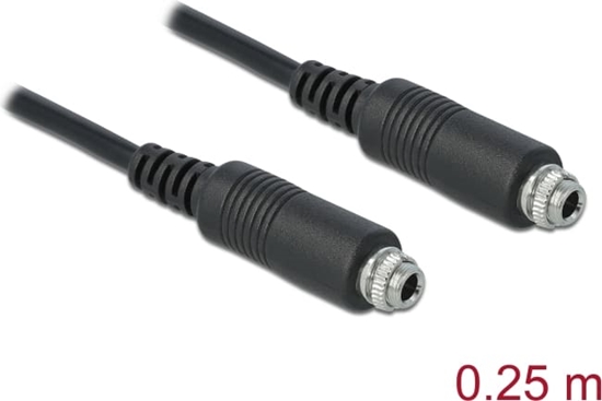 Изображение Delock Cable Stereo Jack 3.5 mm female panel-mount > Stereo Jack 3.5 mm female panel-mount 25 cm