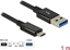 Attēls no Delock Cable SuperSpeed USB 10 Gbps (USB 3.1 Gen 2) USB Type- C™ male > USB Type-A male 1 m coaxial black Premium