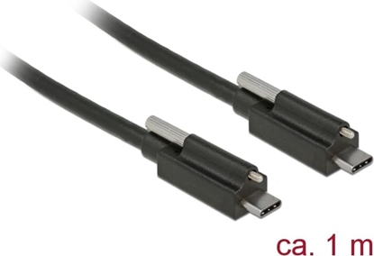 Изображение Delock Cable SuperSpeed USB 10 Gbps (USB 3.1 Gen 2) USB Type-C™ male > USB Type-C™ male with screw on top 1 m black