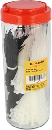 Picture of Delock Cable tie assortment box 500 pieces black / white