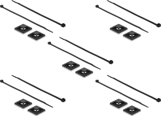 Picture of Delock Cable Tie Mount 30 x 30 mm with Cable Tie L 200 x W 4.8 mm black
