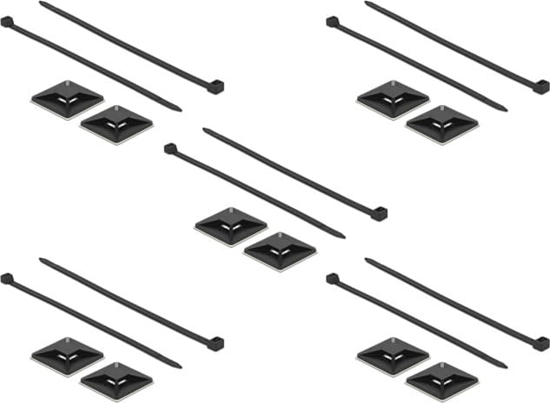 Picture of Delock Cable Tie Mount 40 x 40 mm with Cable Tie L 250 x W 7.2 mm black