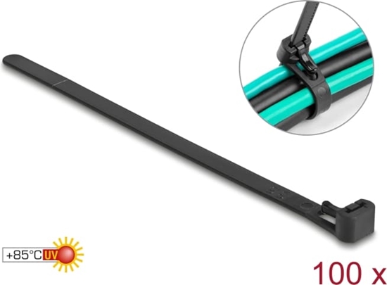 Picture of Delock Cable ties reusable heat-resistant L 150 x W 7.5 mm 100 pieces black