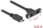 Attēls no Delock Cable USB 2.0 Micro-B female panel-mount > USB 2.0 Micro-B male 0.5 m
