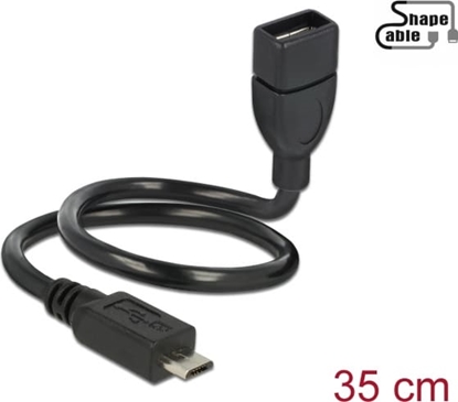 Picture of Delock Cable USB 2.0 Micro-B male > USB 2.0 Type-A female OTG ShapeCable 0.35 m