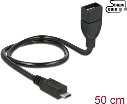 Picture of Delock Cable USB 2.0 Micro-B male > USB 2.0 Type-A female OTG ShapeCable 0.50 m