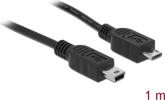 Picture of Delock Cable USB 2.0 micro-B male > USB mini male 1 m
