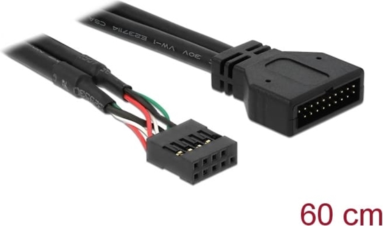 Picture of Delock Cable USB 2.0 pin header female > USB 3.0 pin header male 60 cm