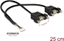 Attēls no Delock Cable USB 2.0 pin header female 1.25 mm 8 pin > 2 x USB 2.0 Type-A female panel-mount 25 cm