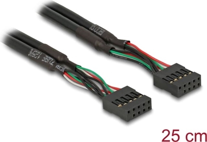 Picture of Delock Cable USB 2.0 pin header female 2.54 mm 10 pin to USB 2.0 pin header female 2.54 mm 10 pin 25 cm