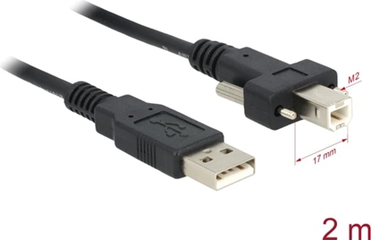 Picture of Delock Cable USB 2.0 type A male > USB 2.0 type B male with screws 2 m