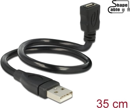 Picture of Delock Cable USB 2.0 Type-A male > USB 2.0 Micro-B female ShapeCable 0.35 m
