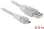 Picture of Delock Cable USB 2.0 Type-A male > USB 2.0 Micro-B male 0.5 m transparent