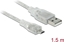 Attēls no Delock Cable USB 2.0 Type-A male > USB 2.0 Micro-B male 1.5 m transparent