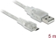 Picture of Delock Cable USB 2.0 Type-A male > USB 2.0 Micro-B male 5 m transparent