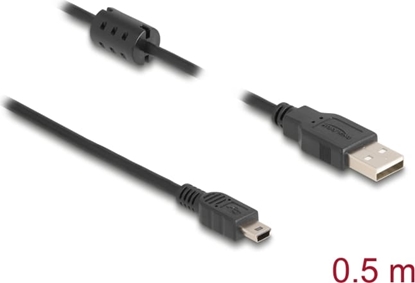 Picture of Delock Cable USB 2.0 Type-A male > USB 2.0 Mini-B male 0.5 m black