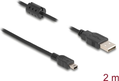 Picture of Delock Cable USB 2.0 Type-A male > USB 2.0 Mini-B male 2.0 m black
