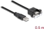 Picture of Delock Cable USB 2.0 Type-A male > USB 2.0 Type-A female panel-mount 0.5 m