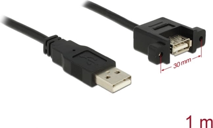 Picture of Delock Cable USB 2.0 Type-A male > USB 2.0 Type-A female panel-mount 1 m