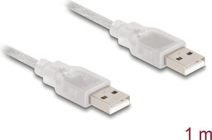 Picture of Delock Cable USB 2.0 Type-A male > USB 2.0 Type-A male 1 m transparent