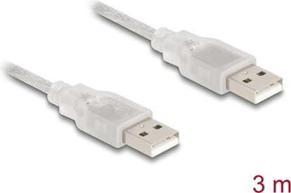 Picture of Delock Cable USB 2.0 Type-A male > USB 2.0 Type-A male 3 m transparent