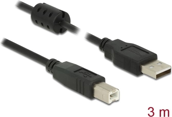 Picture of Delock Cable USB 2.0 Type-A male > USB 2.0 Type-B male 3.0 m black
