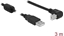 Attēls no Delock Cable USB 2.0 Type-A male > USB 2.0 Type-B male angled 3 m black