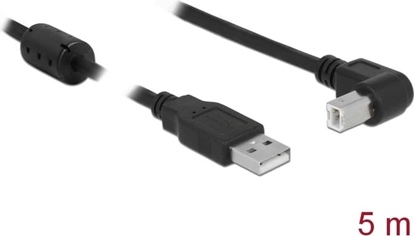 Picture of Delock Cable USB 2.0 Type-A male > USB 2.0 Type-B male angled 5 m black