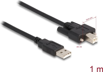 Picture of Delock Cable USB 2.0 Type-A male to Type-B male with screws 1 m