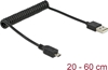 Picture of Delock Cable USB 2.0-A male > USB micro-B male coiled cable