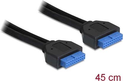 Attēls no Delock Cable USB 3.0 pin header female 2.00 mm 20 pin > USB 3.0 pin header female 2.00 mm 20 pin 45 cm