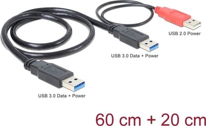 Picture of Delock Cable USB 3.0 type A male + USB type A male > USB 3.0 type A male