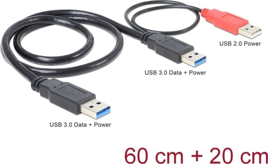 Picture of Delock Cable USB 3.0 type A male + USB type A male > USB 3.0 type A male