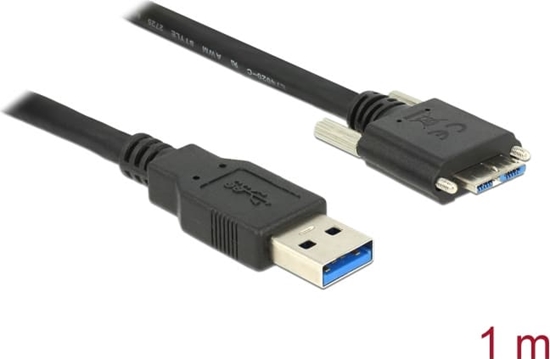 Picture of Delock Cable USB 3.0 type A male > USB 3.0 type Micro-B male with screws 1 m