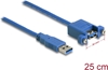 Picture of Delock Cable USB 3.0 Type-A male > USB 3.0 Type-A female panel-mount 25 cm