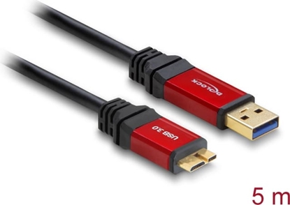 Picture of Delock Cable USB 3.2 Gen 1 Type-A male > USB 3.2 Gen 1 Type Micro-B male 5 m Premium