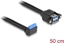 Изображение Delock Cable USB 5 Gbps pin header female 90° angled to 2 x USB 5 Gbps Type-A female for built-in 50 cm