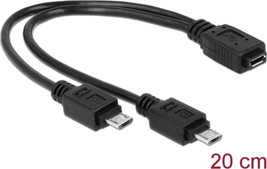 Picture of Delock Cable USB micro B female > 2 x USB micro-B male 20 cm
