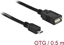 Attēls no Delock Cable USB micro-B male > USB 2.0-A female OTG 50 cm