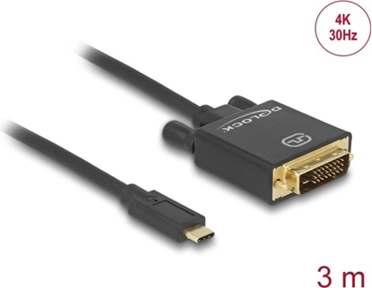Picture of Delock Cable USB Type-C™ male > DVI 24+1 male (DP Alt Mode) 4K 30 Hz 3 m black