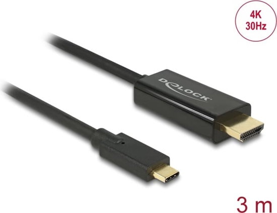 Picture of Delock Cable USB Type-C™ male > HDMI male (DP Alt Mode) 4K 30 Hz 3 m black