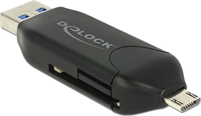 Picture of Delock Card Reader Micro USB OTG / USB 5 Gbps Type-A for SD / MMC + Micro SD