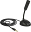 Picture of Delock Condenser Microphone Omni-Directional for Smartphone / Tablet with gooseneck 3.5 mm 4 pin stereo jack male + 3.5 mm stereo jack female