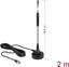 Изображение Delock DAB+ Antenna F plug 0 dBi omnidirectional with magnetic base fixed black