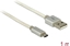 Attēls no Delock Data and Charging Cable USB Type-A male > USB Type Micro-B male with textile shielding white 100 cm