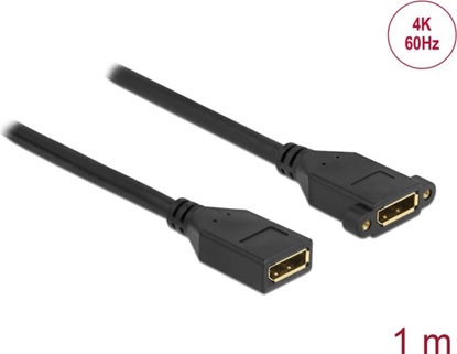 Изображение Delock DisplayPort 1.2 cable female to female panel-mount 4K 60 Hz 1 m